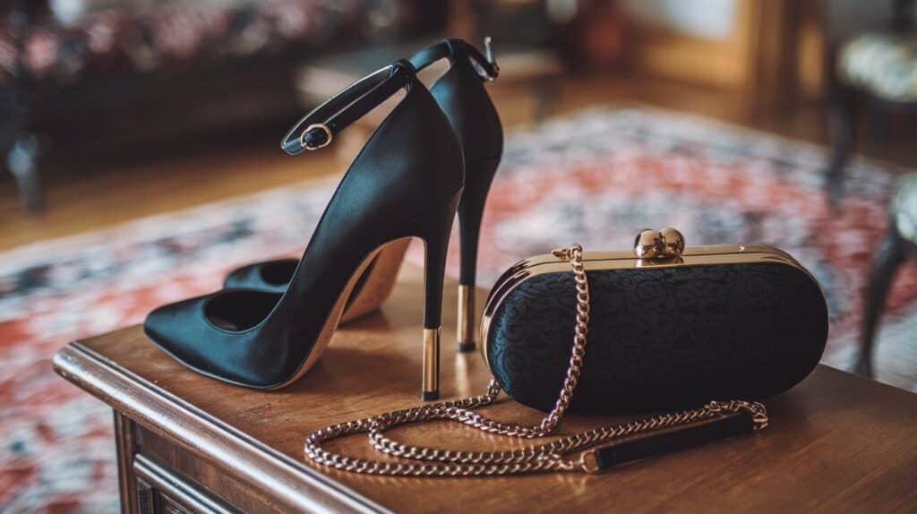 8 inch heels and clutch bags