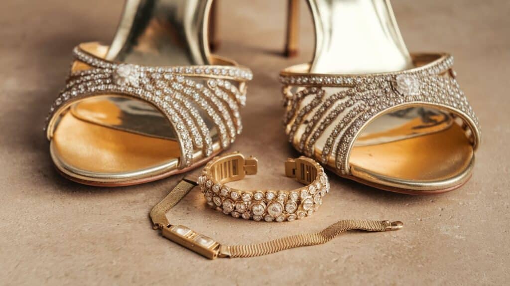 high heels and bracelets