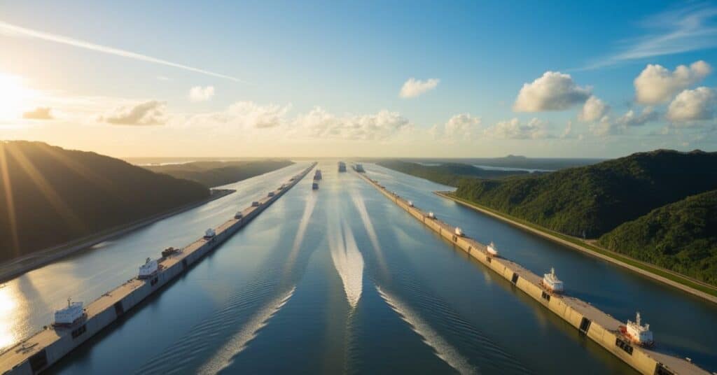 The width of the Panama Canal