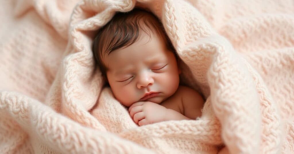 A 20 inches newborn baby wrapped in a blanket.