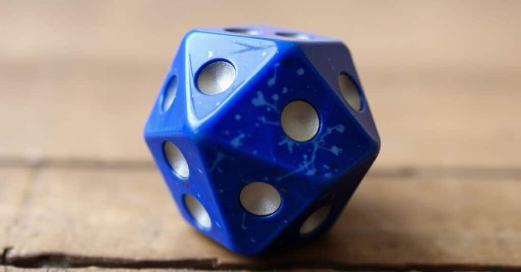 A 1 inch standard die showing all six faces.