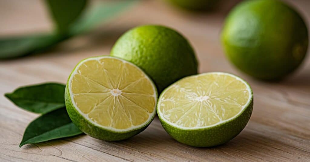 a lime with a diameter of 2 inches is splited in half.