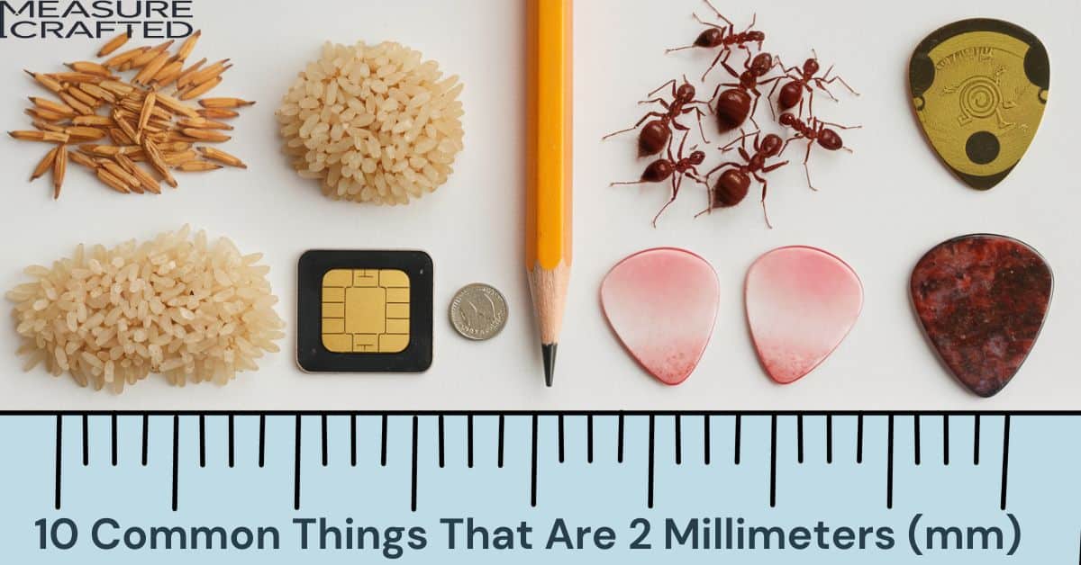 A collage of items measuring 2 mm, highlighting their significance in everyday life and technology.