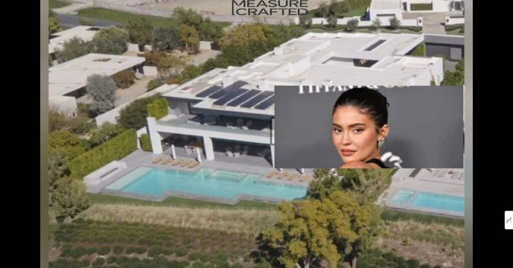 Ariel view of kylie jenner's house in palm springs.